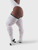 THUNDA THIGHS Tūbbies - Cow Print (White w/Pink Spots)