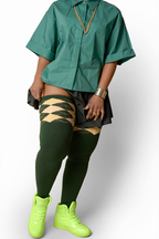 THUNDA THIGHS Tūbbies - Argyle - Forest Fern