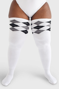 THUNDA THIGHS Tūbbies - Argyle (Ivory & Black)