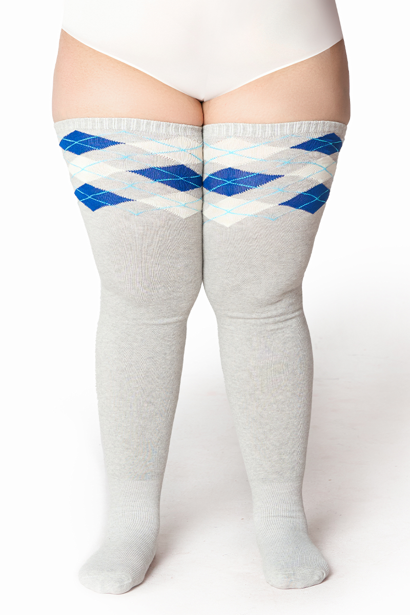 THUNDA THIGHS Tūbbies - Argyle - Lagoon Grey