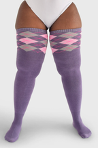 THUNDA THIGHS Tūbbies - Argyle (Purple & Grey)