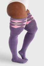 THUNDA THIGHS Tūbbies - Argyle (Purple & Grey)