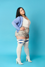THUNDA THIGHS Tūbbies - Argyle - Lagoon Grey