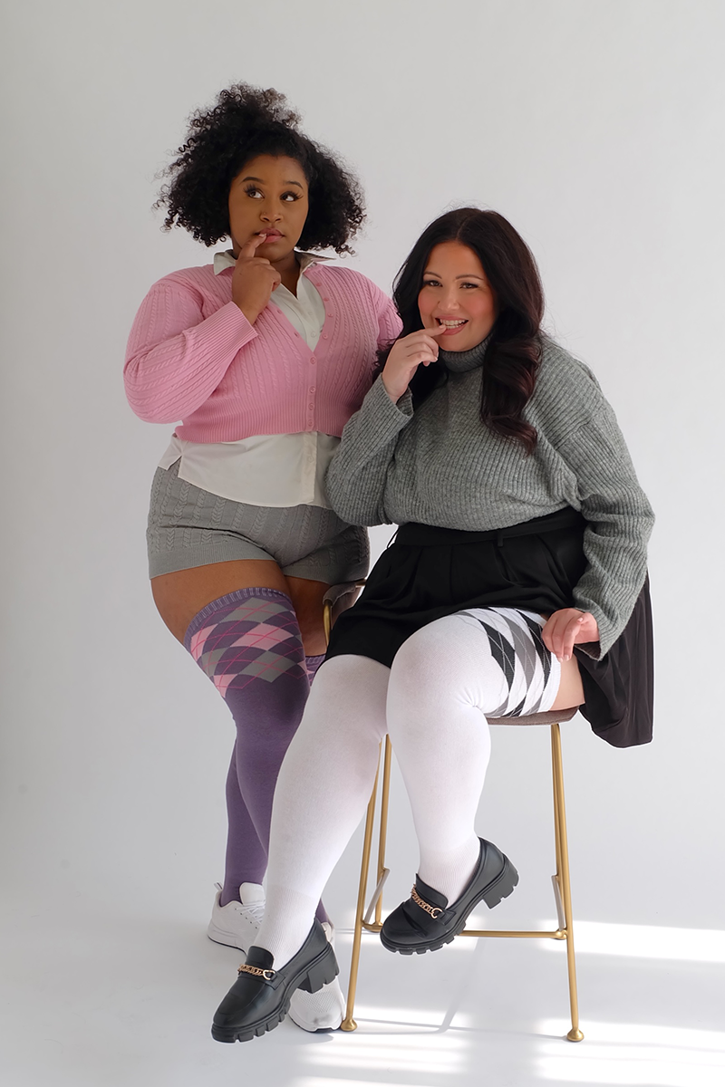 THUNDA THIGHS Tūbbies - Argyle (Ivory & Black)