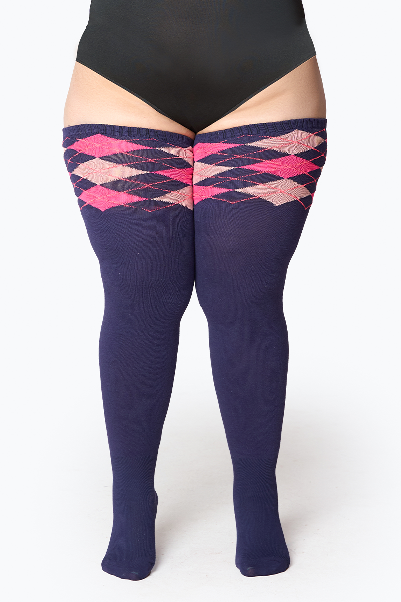 THUNDA THIGHS Tūbbies - Argyle - Rebel Violet