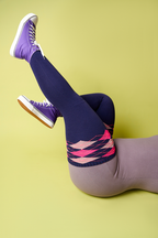 THUNDA THIGHS Tūbbies - Argyle - Rebel Violet