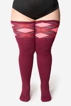 THUNDA THIGHS Tūbbies - Argyle - Rich Garnet