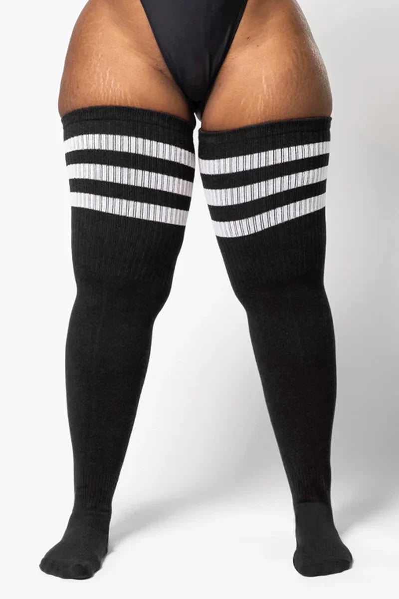 THUNDA THIGHS Tūbbies - Black & White Stripes