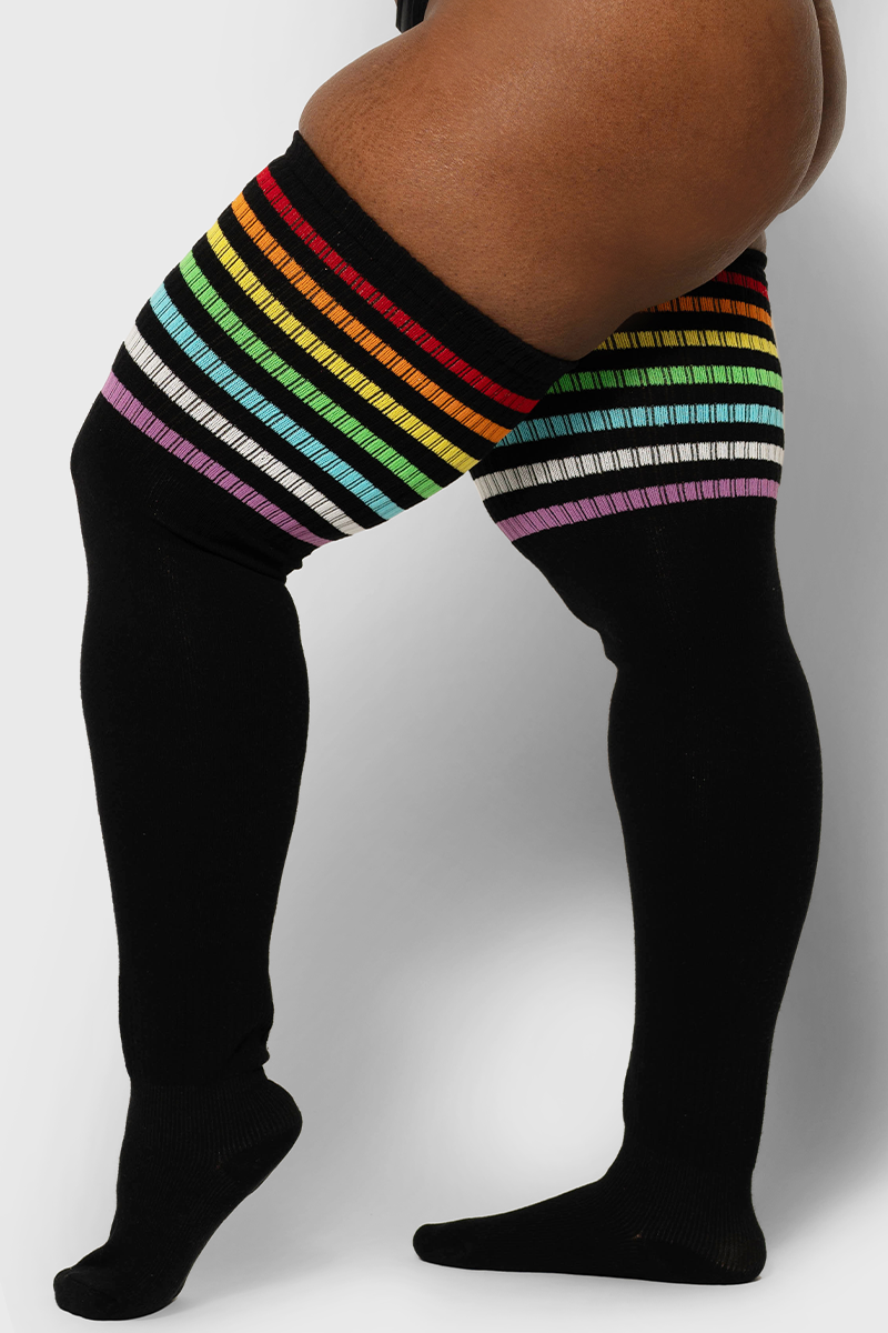THUNDA THIGHS Tūbbies - Rainbow (Black)