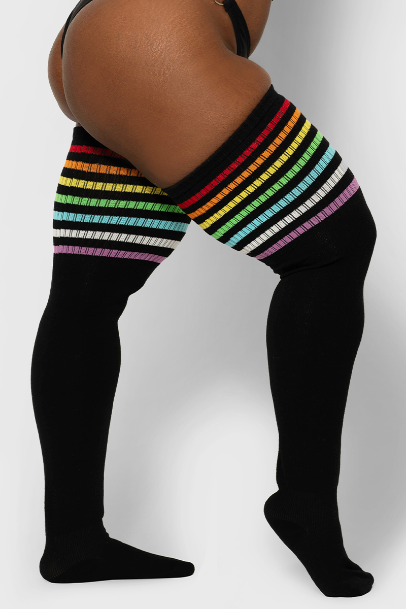 THUNDA THIGHS Tūbbies - Rainbow (Black)