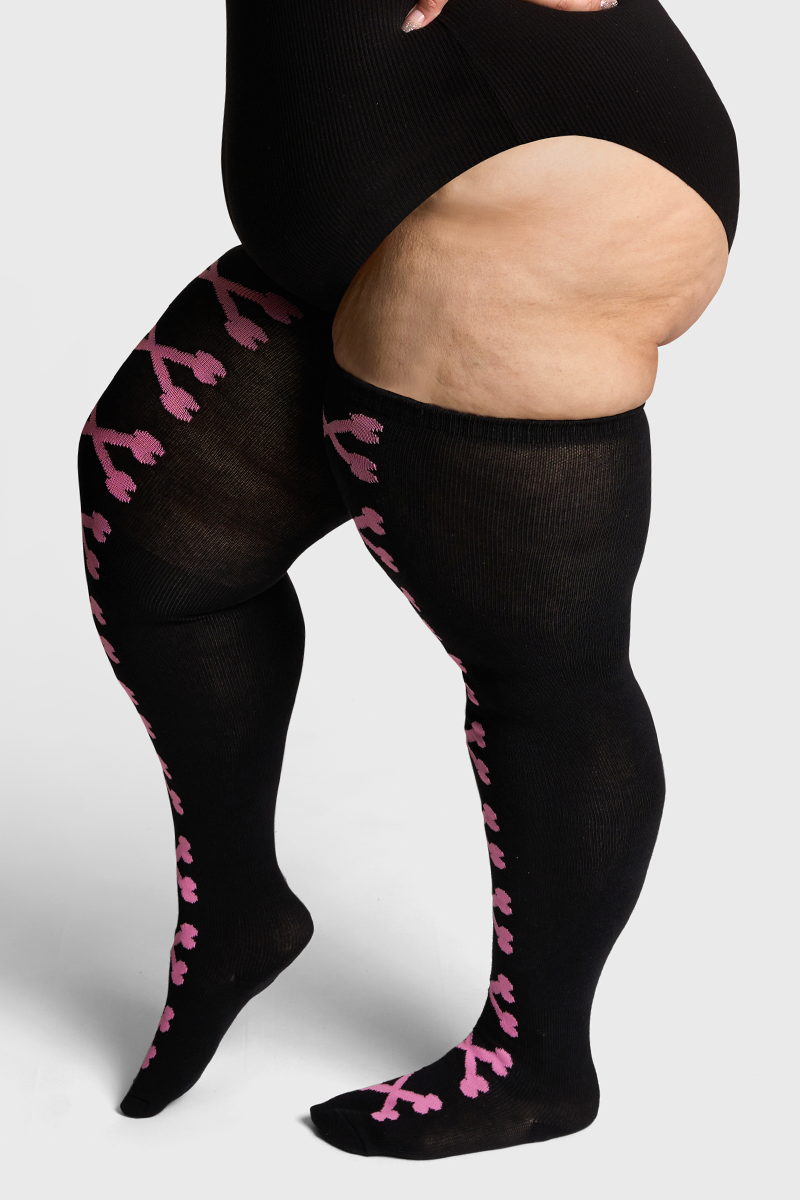 THUNDA THIGHS Tūbbies - Cross Bones - Pink