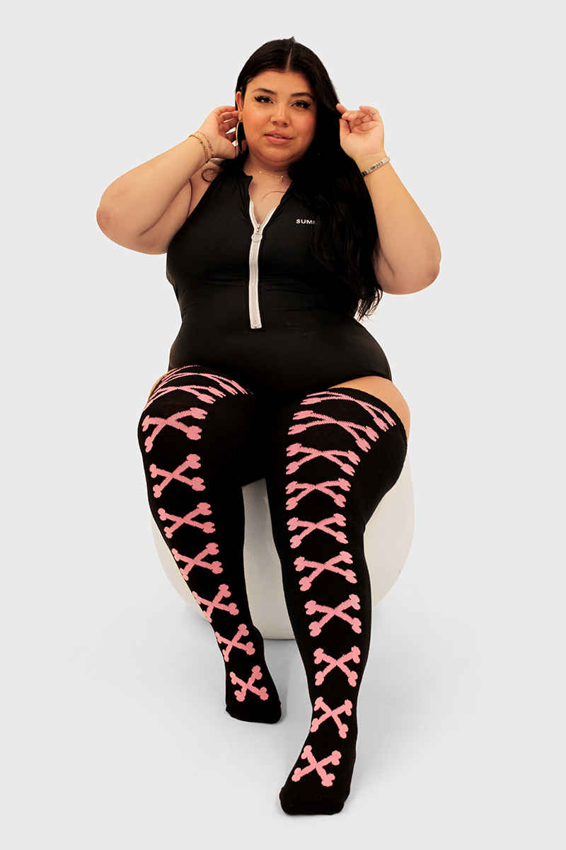 THUNDA THIGHS Tūbbies - Cross Bones - Pink