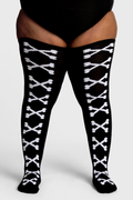THUNDA THIGHS Tūbbies - Cross Bones - White