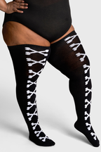 THUNDA THIGHS Tūbbies - Cross Bones - White