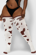 THUNDA THIGHS Tūbbies - Cow Print (White w/Brown Spots)