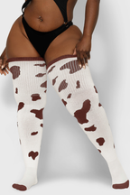 THUNDA THIGHS Tūbbies - Cow Print (White w/Brown Spots)