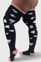 THUNDA THIGHS Tūbbies - Cow Print (Black w/White Spots)