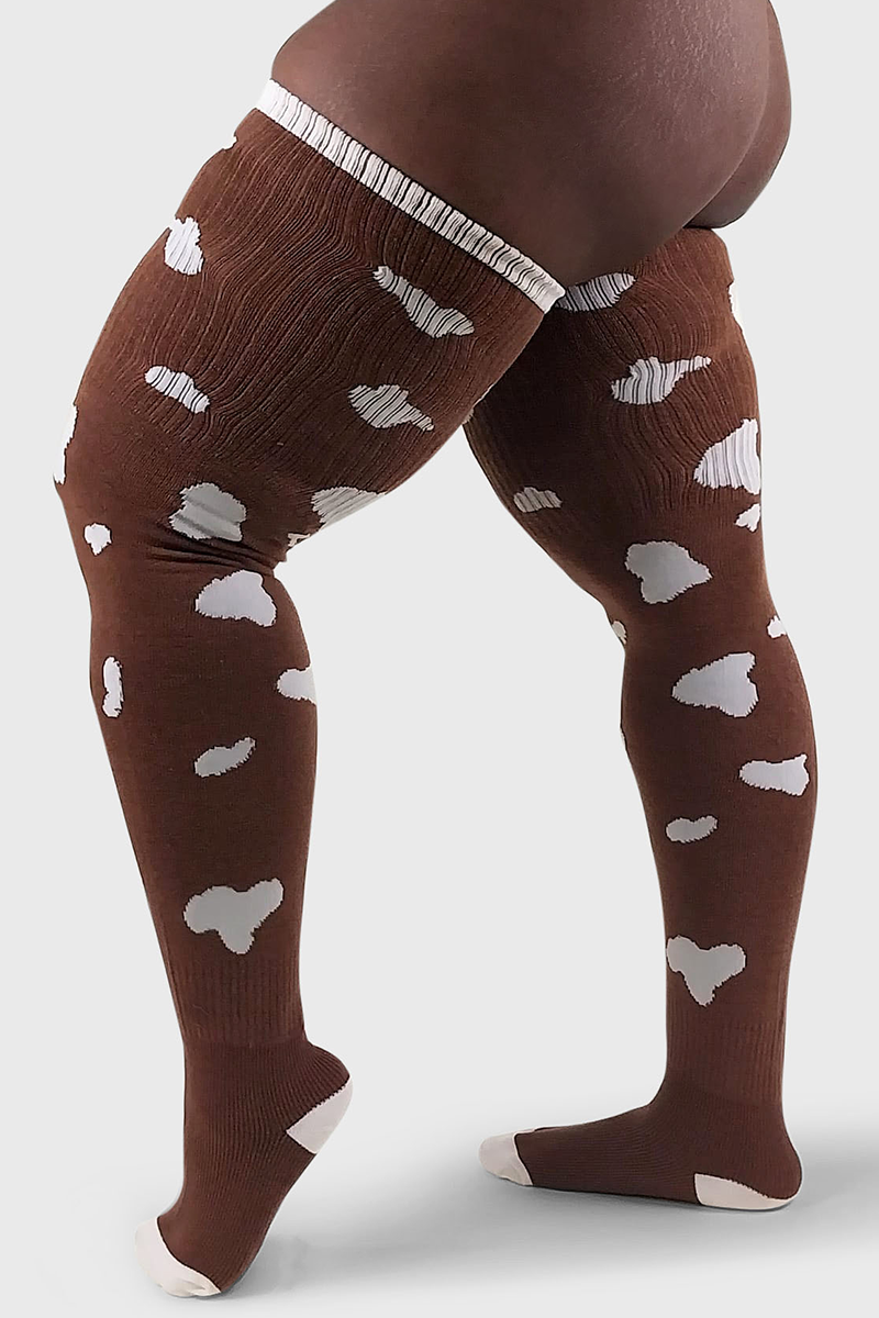 THUNDA THIGHS Tūbbies - Cow Print (Brown w/ Spots)