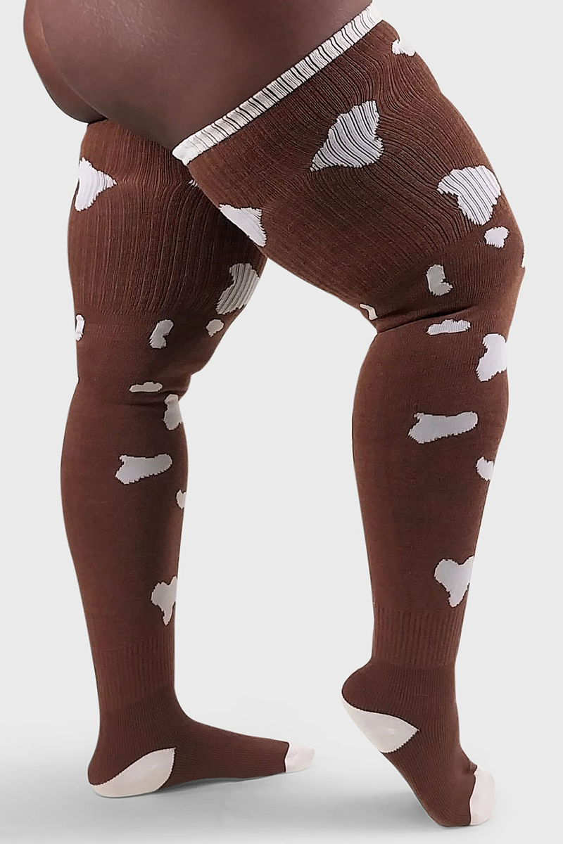 THUNDA THIGHS Tūbbies - Cow Print (Brown w/ Spots)
