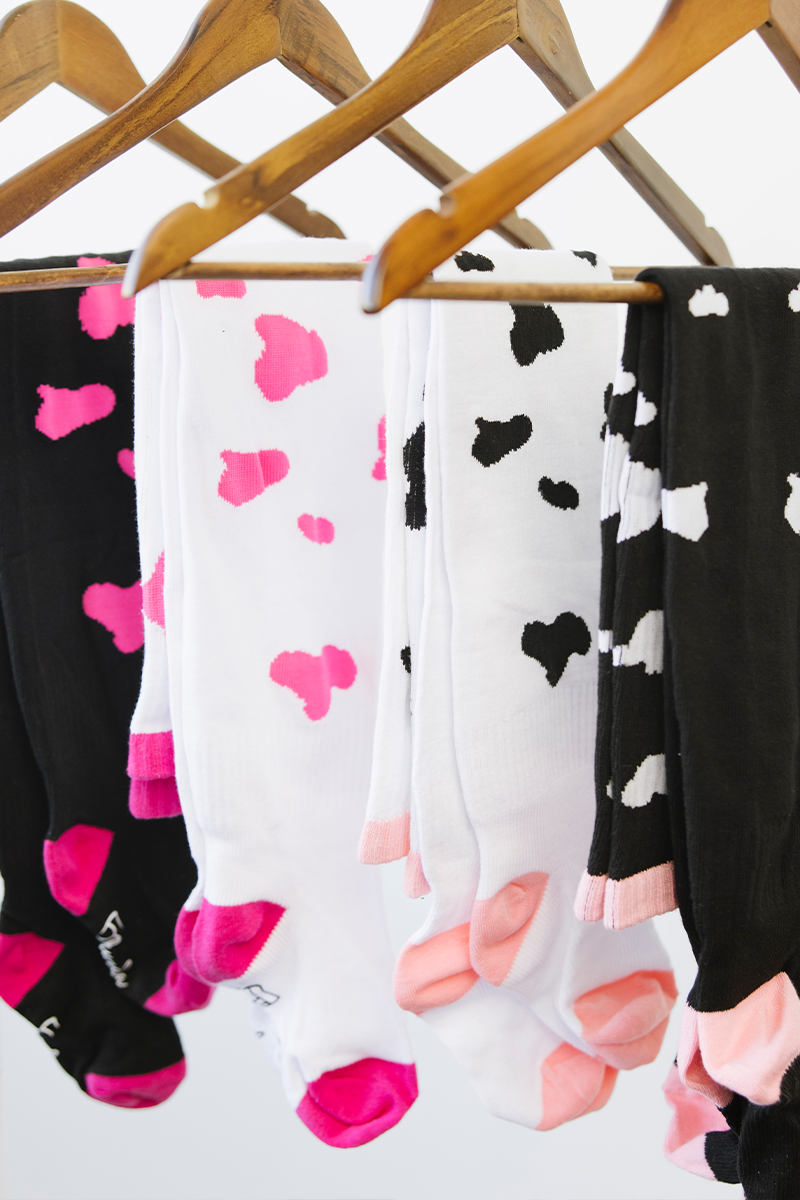THUNDA THIGHS Tūbbies - Cow Print (Black w/White Spots)