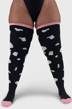 THUNDA THIGHS Tūbbies - Cow Print (Black w/White Spots)