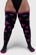 THUNDA THIGHS Tūbbies - Cow Print (Black w/Purple Spots)