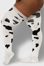 THUNDA THIGHS Tūbbies - Cow Print (White w/Black Spots)