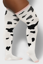 THUNDA THIGHS Tūbbies - Cow Print (White w/Black Spots)