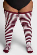 THUNDA THIGHS Tūbbies - Garnet & White Stripes