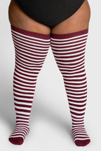 THUNDA THIGHS Tūbbies - Garnet & White Stripes