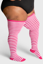 THUNDA THIGHS Tūbbies - Neon Pink & White Stripes