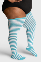 THUNDA THIGHS Tūbbies - Sky Blue & White Stripes