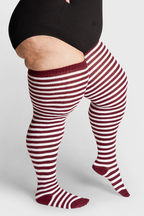 THUNDA THIGHS Tūbbies - Garnet & White Stripes