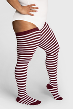 THUNDA THIGHS Tūbbies - Garnet & White Stripes
