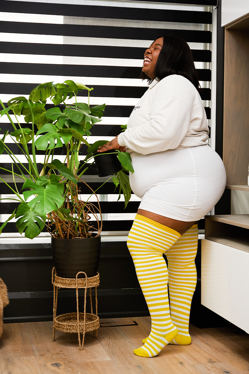THUNDA THIGHS Tūbbies - Honey Bee & White Stripes