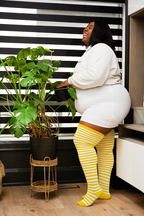 THUNDA THIGHS Tūbbies - Honey Bee & White Stripes