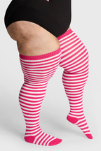 THUNDA THIGHS Tūbbies - Neon Pink & White Stripes