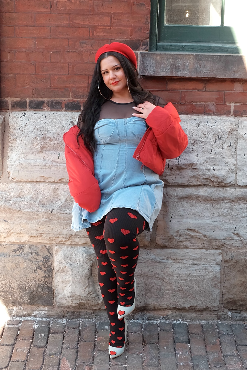 THUNDA THIGHS Tūbbies - Sweetheart - Black & Red Hearts