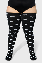 THUNDA THIGHS Tūbbies - Sweetheart - Black & White Hearts