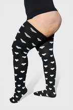 THUNDA THIGHS Tūbbies - Sweetheart - Black & White Hearts