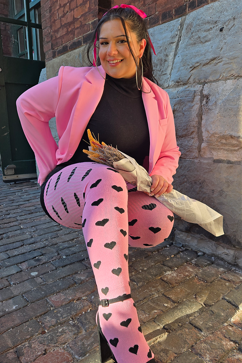 THUNDA THIGHS Tūbbies - Sweetheart - Pink & Black Hearts