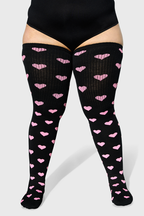 THUNDA THIGHS Tūbbies - Sweetheart - Black & Pink Hearts