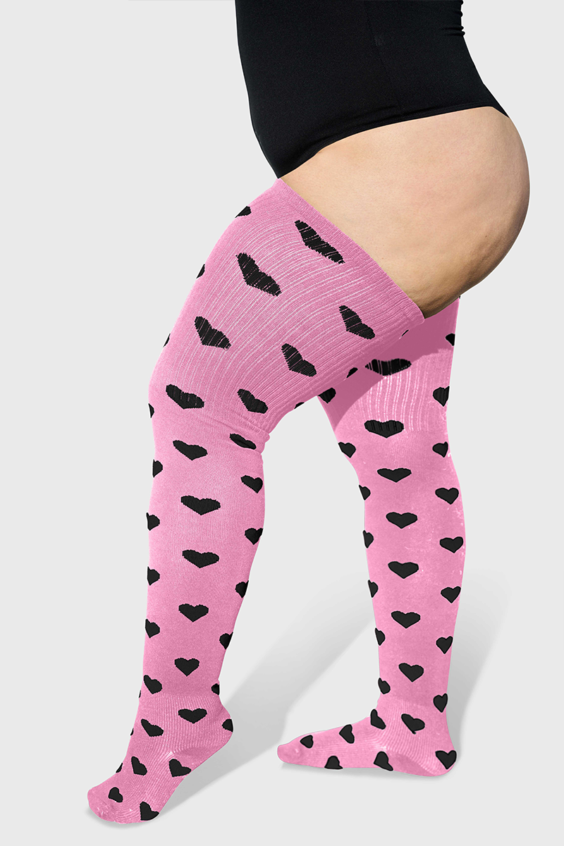 THUNDA THIGHS Tūbbies - Sweetheart - Pink & Black Hearts