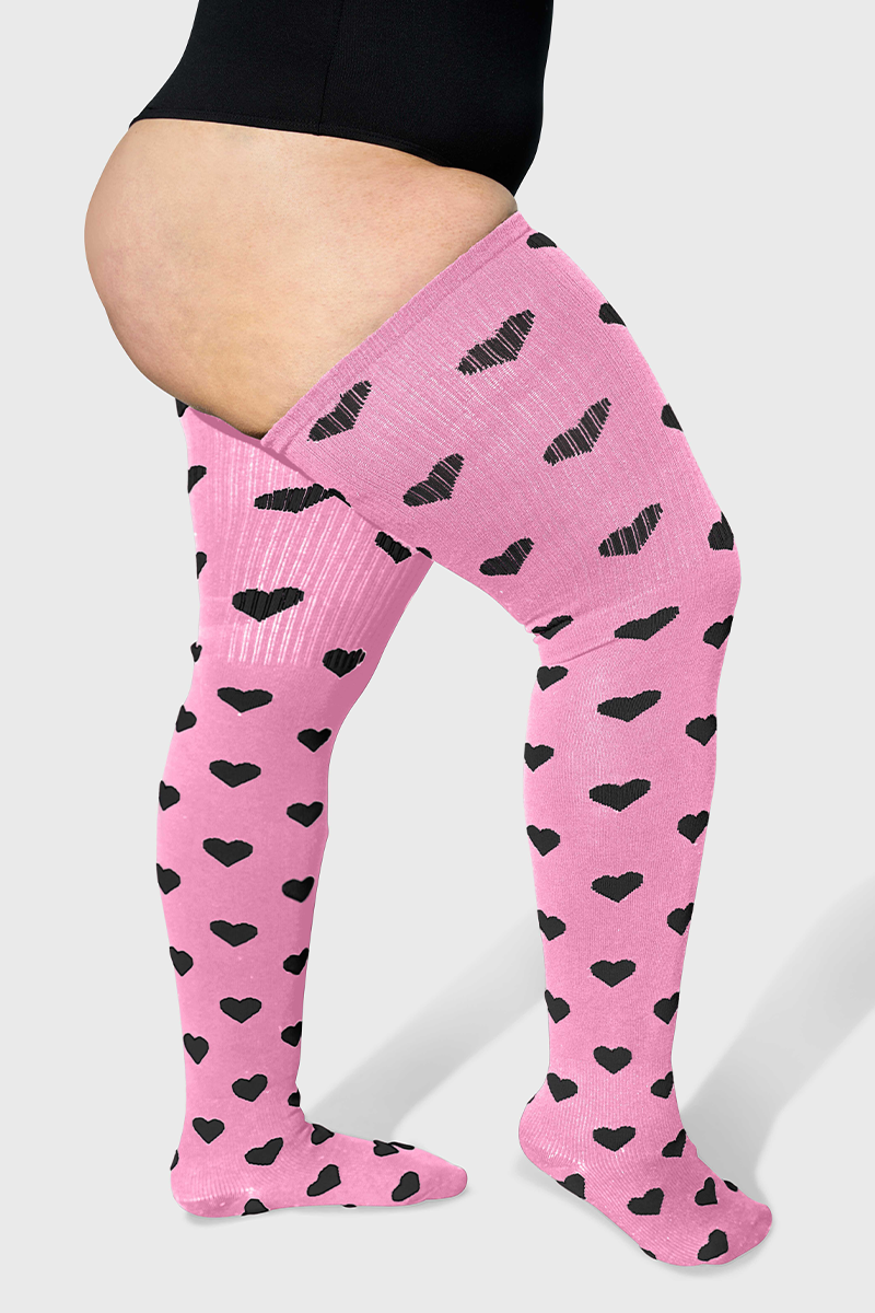 THUNDA THIGHS Tūbbies - Sweetheart - Pink & Black Hearts