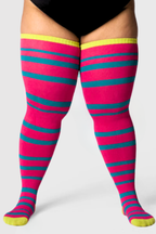 THUNDA THIGHS Tūbbies - Stripe Shift - Electric Hook